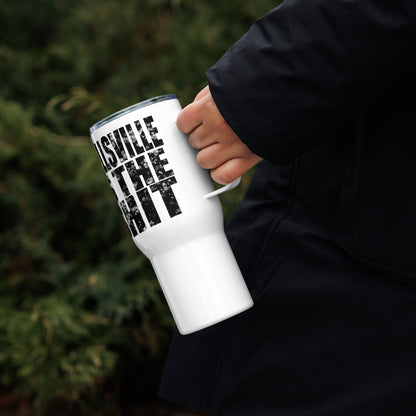 Wellsville Travel mug with a handle